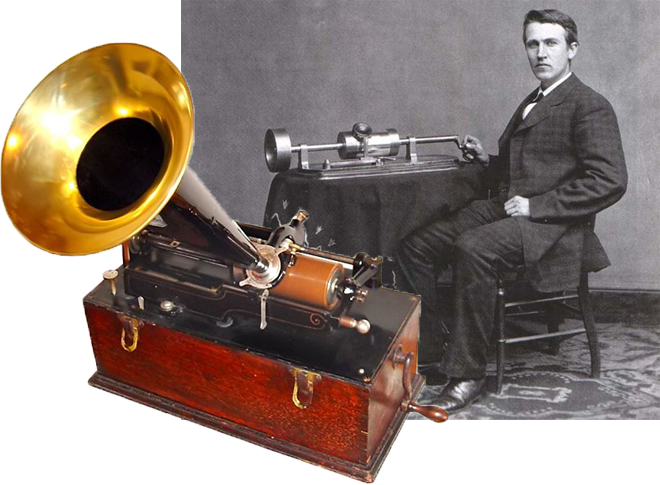 Картинки по запросу 1878 - Начало эры аудиозаписи - Томас Эдисон получил патент на фонограф