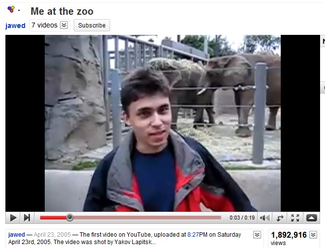 me at the zoo youtube