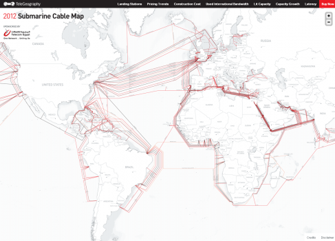 Интерактивная карта подводных интернет каналов